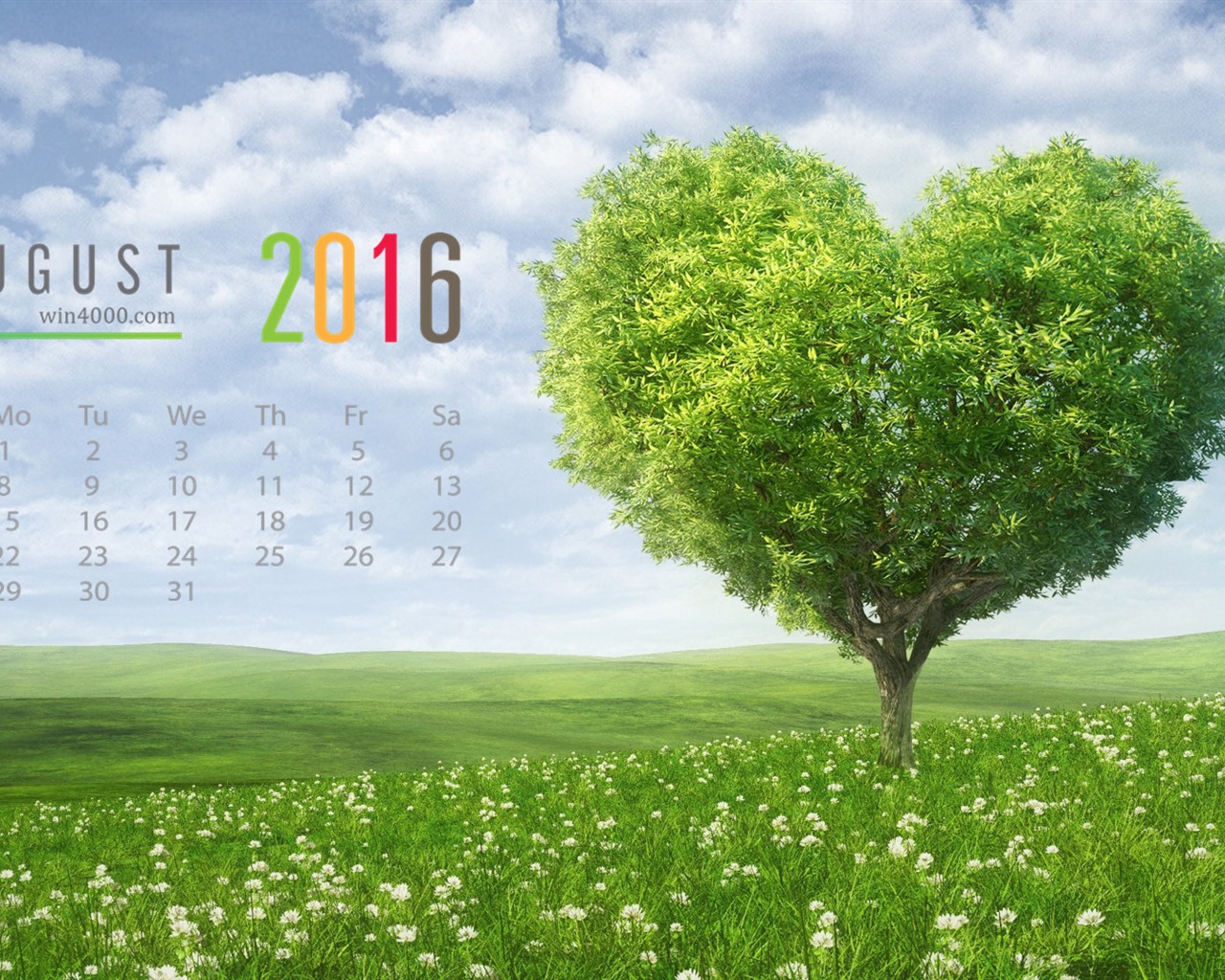 Août 2016 calendrier fond d'écran (1) #3 - 1280x1024