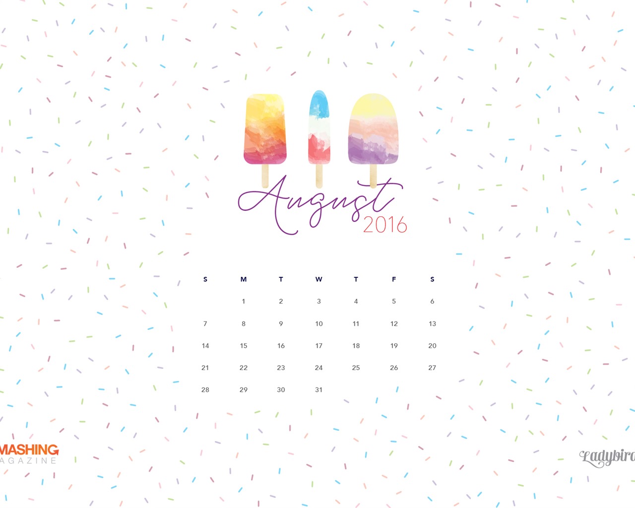 August 2016 Kalender Wallpaper (2) #8 - 1280x1024