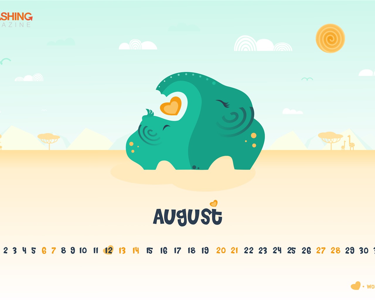 August 2016 Kalender Wallpaper (2) #10 - 1280x1024
