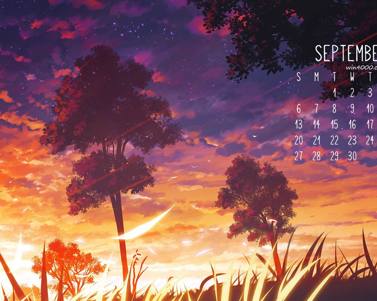 2016年9月 月曆壁紙(一) #3 - 1280x1024