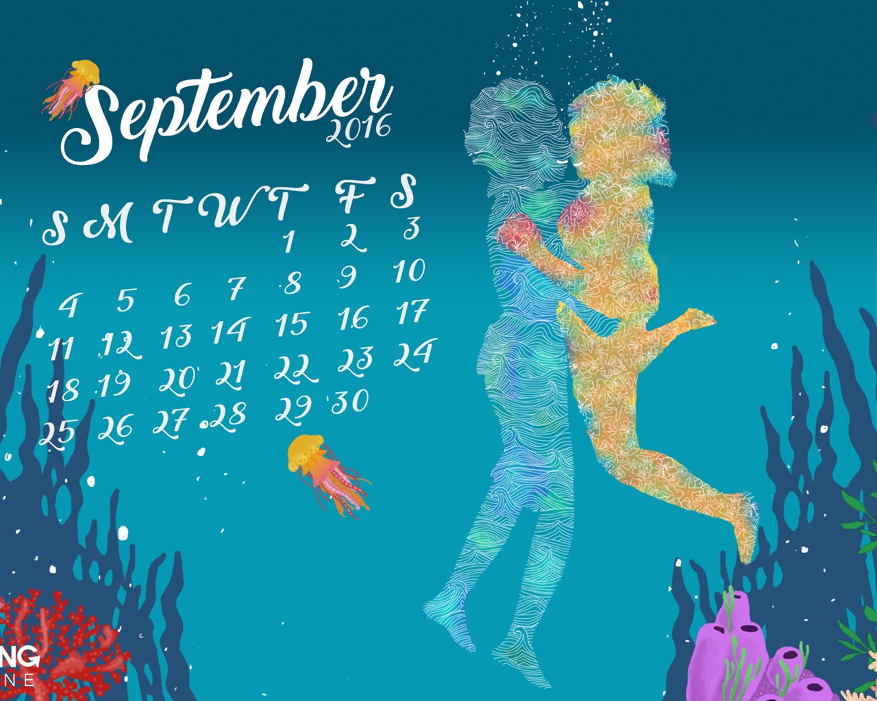 September 2016 Kalender Wallpaper (2) #19 - 1280x1024