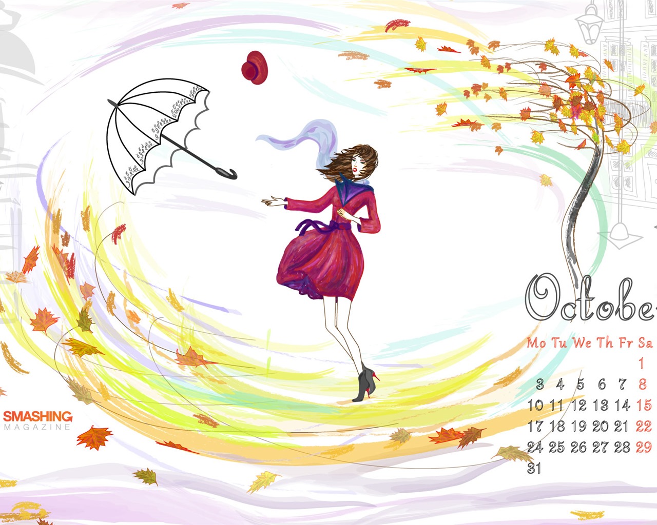 October 2016 calendar wallpaper (2) #11 - 1280x1024