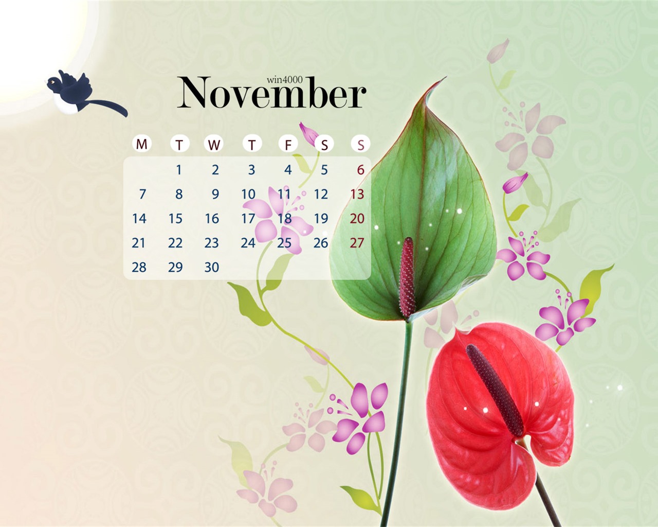 November 2016 calendar wallpaper (1) #8 - 1280x1024