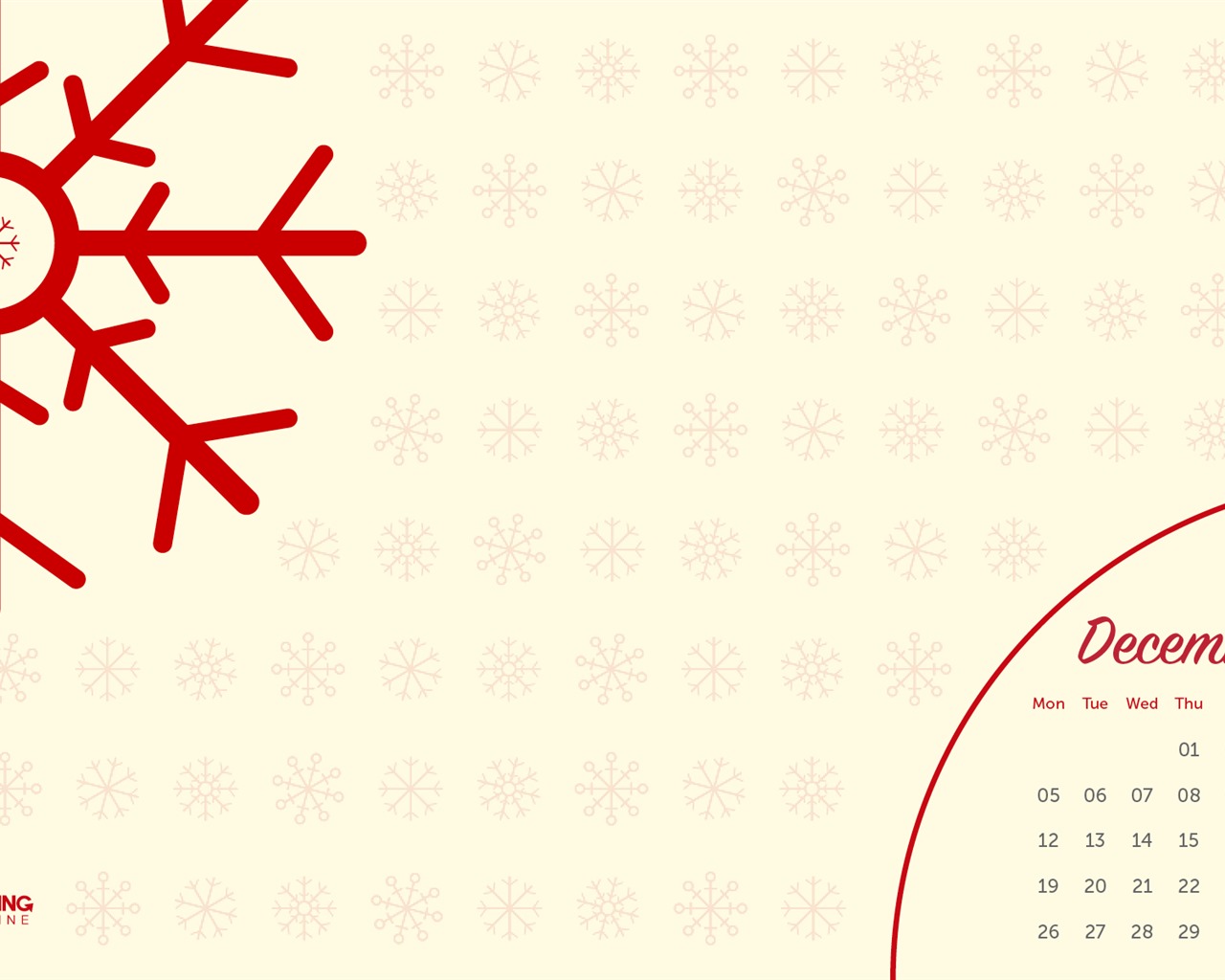 2016年12月 圣诞主题月历壁纸(二)4 - 1280x1024