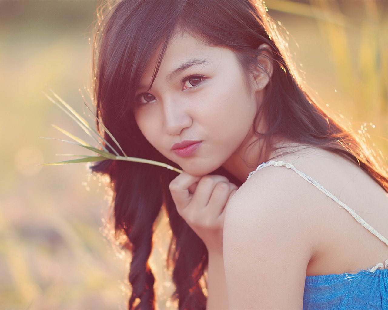 순수하고 사랑스러운 젊은 아시아 여자의 HD 월페이퍼 컬렉션 (5) #35 - 1280x1024