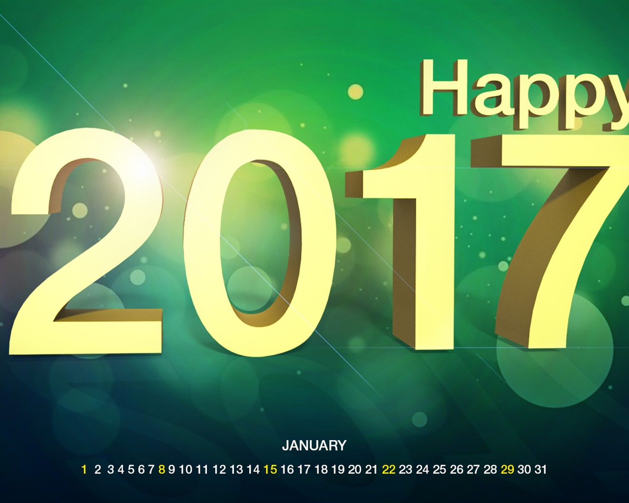 Fondos de calendario de enero de 2017 (2) #1 - 1280x1024