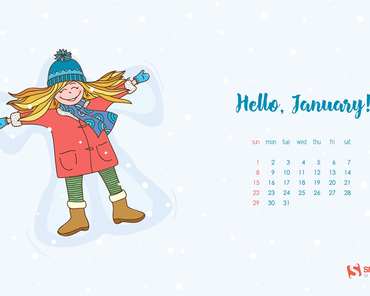 January 2017 calendar wallpaper (2) #2 - 1280x1024