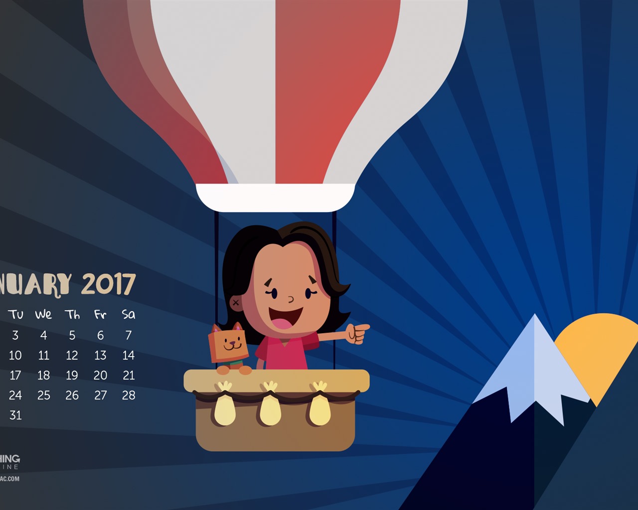 Ledna 2017 kalendář tapeta (2) #4 - 1280x1024