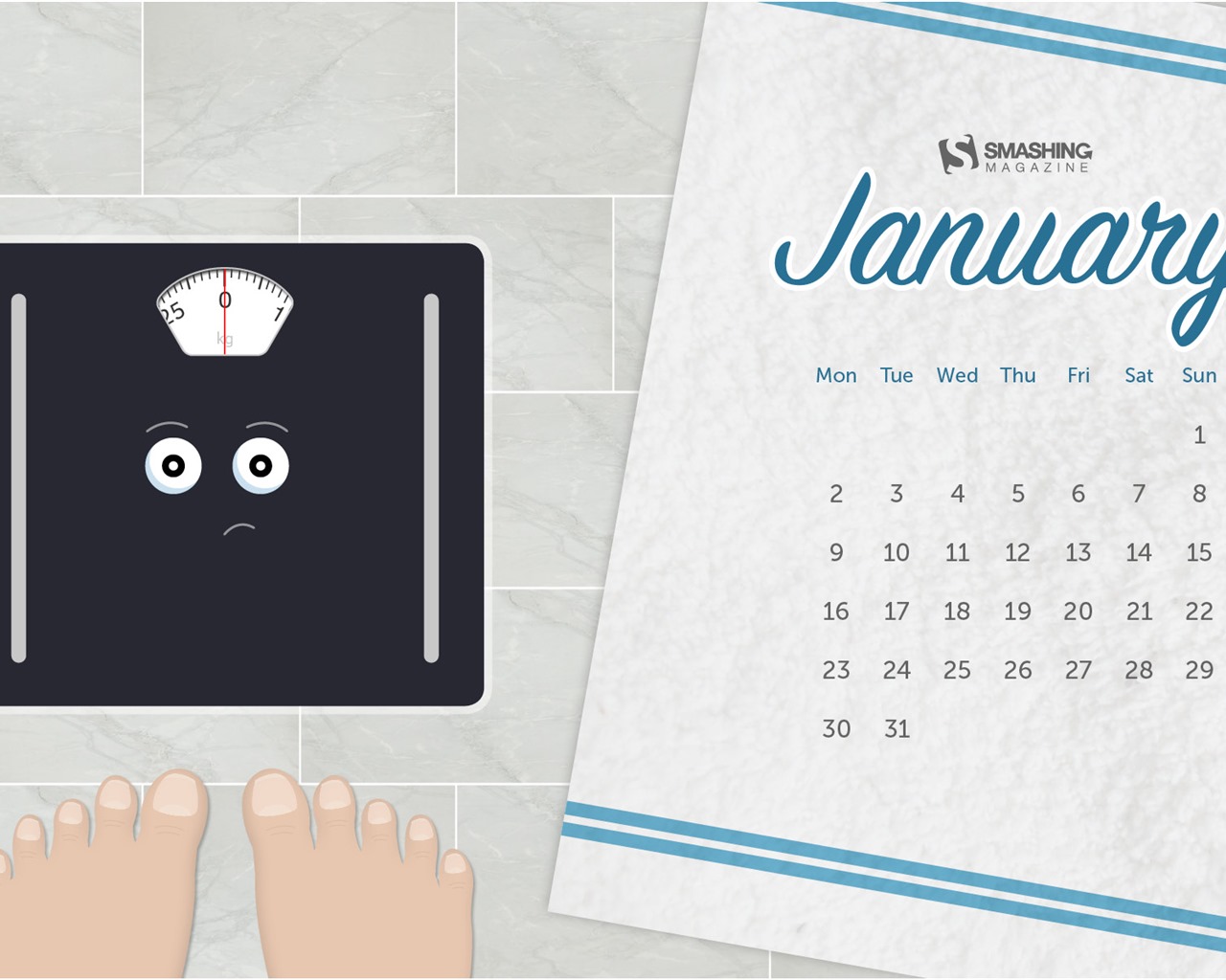 Januar 2017 Kalender Hintergrund (2) #17 - 1280x1024
