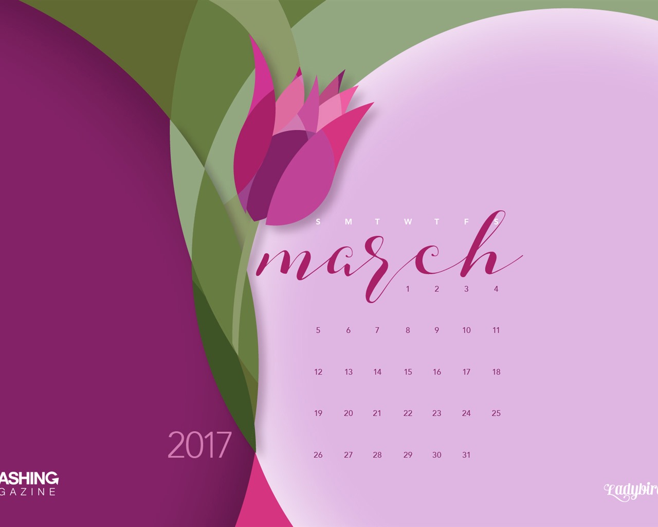 Března 2017 kalendář tapeta (2) #7 - 1280x1024