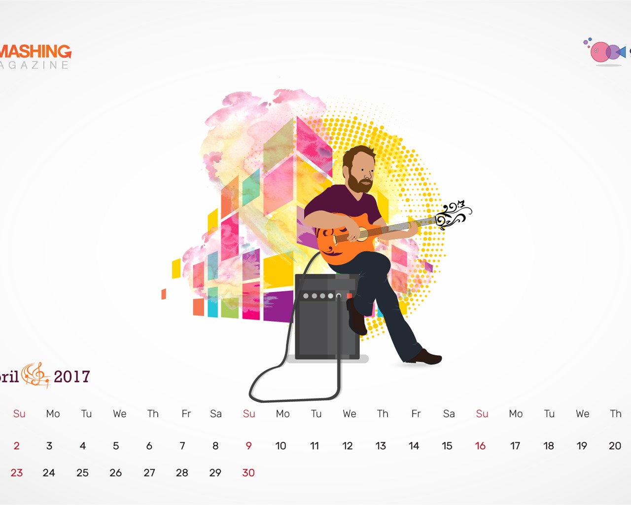 April 2017 calendar wallpaper (1) #11 - 1280x1024