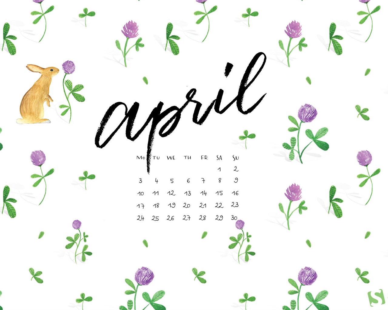 April 2017 calendar wallpaper (1) #14 - 1280x1024