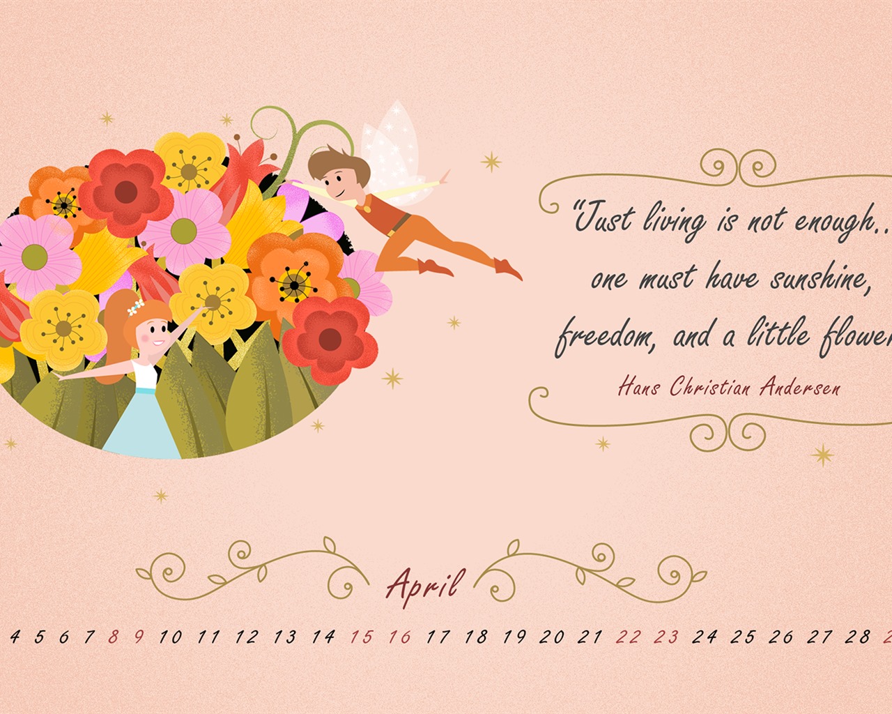 April 2017 calendar wallpaper (2) #2 - 1280x1024