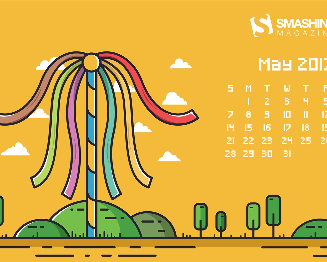 Fondo de pantalla del calendario de mayo de 2017 #14 - 1280x1024