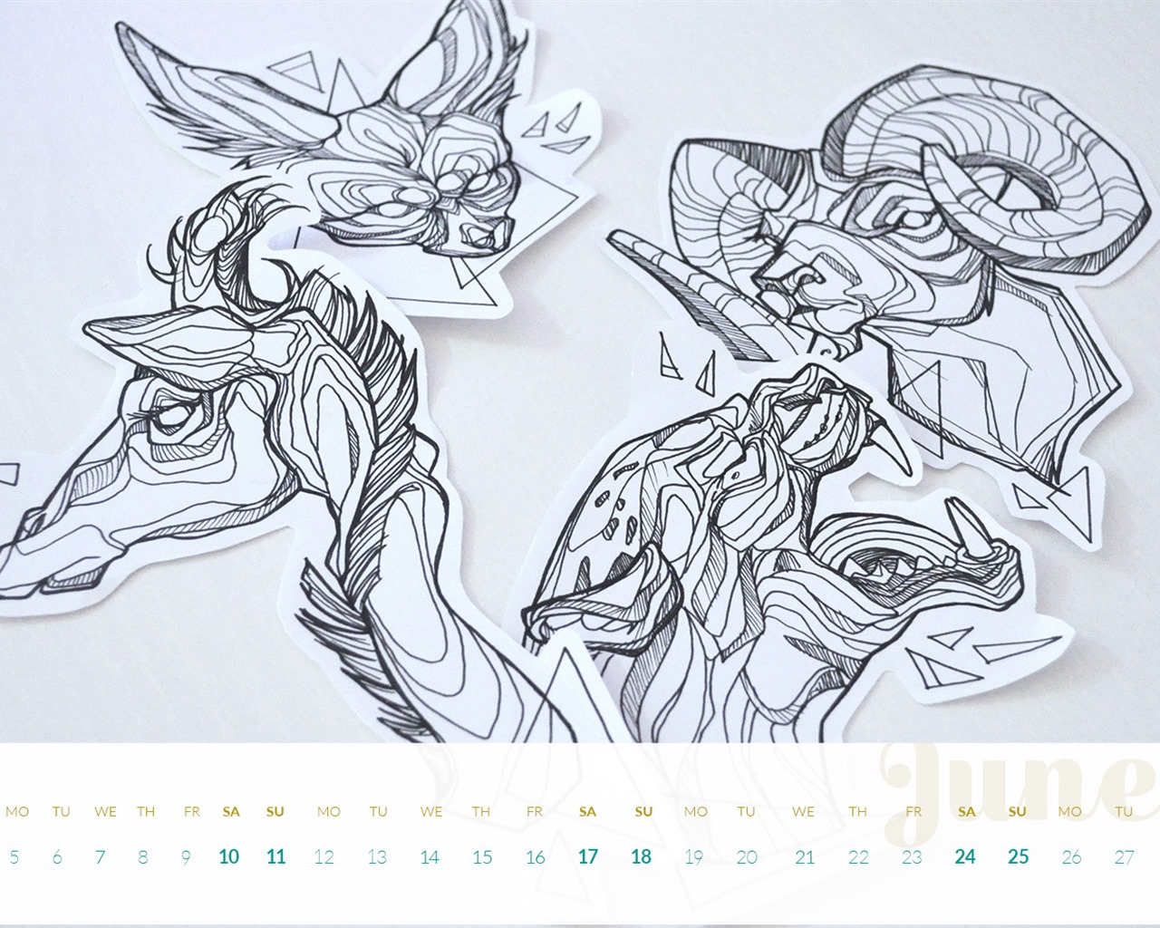 June 2017 calendar wallpaper #4 - 1280x1024