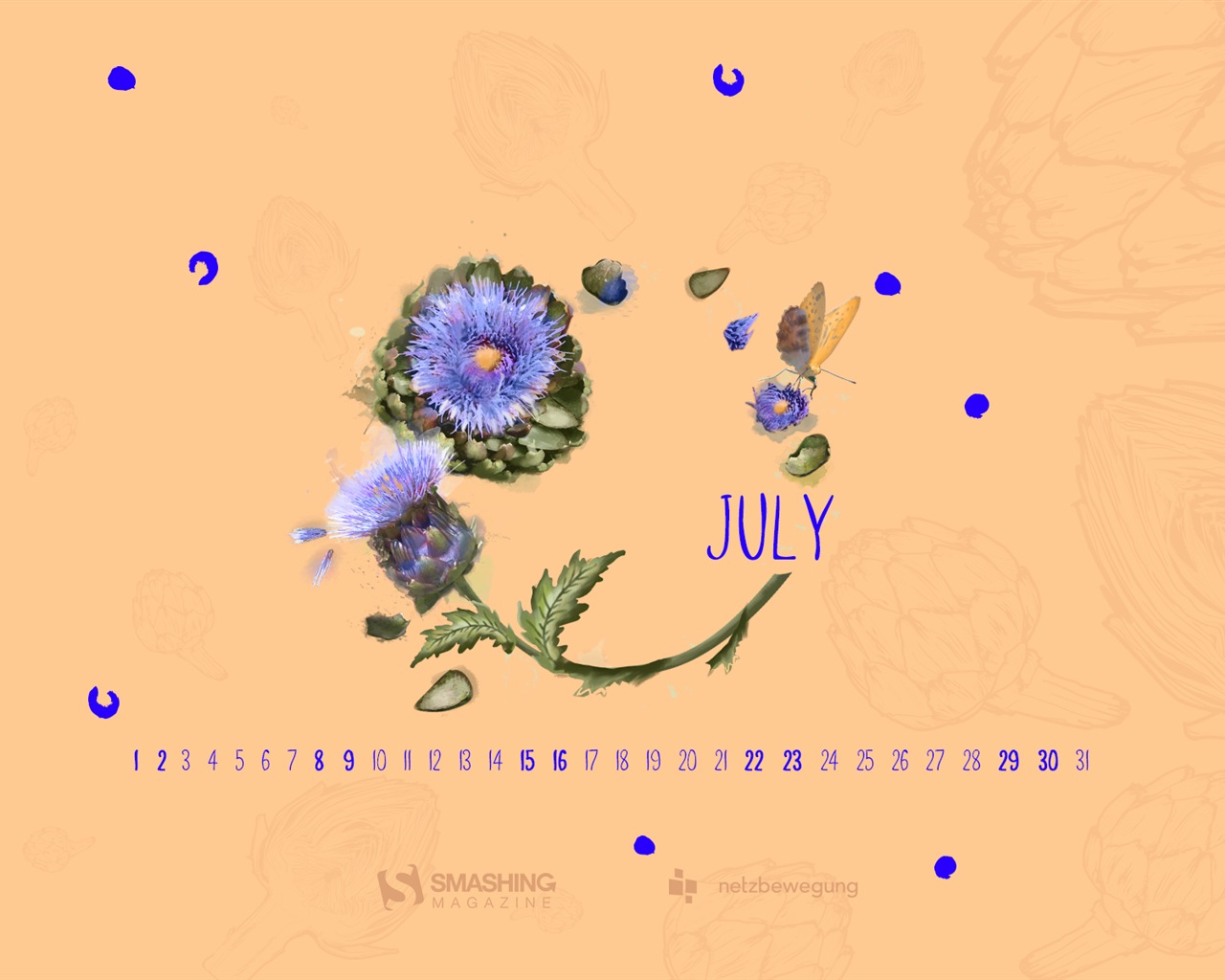 Juli 2017 Kalender Tapete #23 - 1280x1024