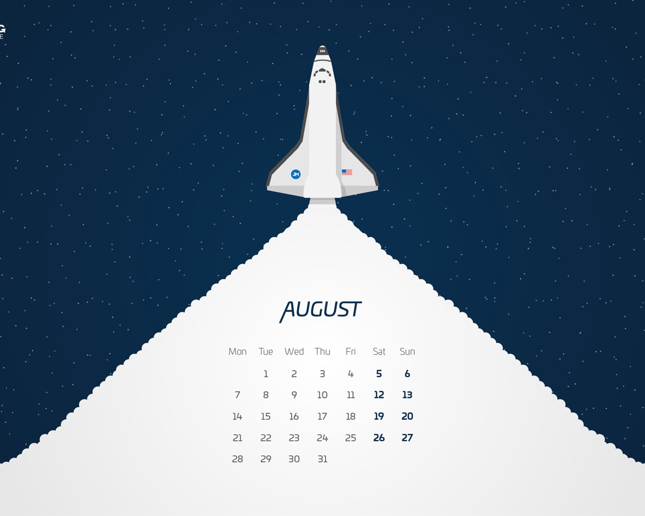 Fondo de escritorio del calendario de agosto de 2017 #13 - 1280x1024