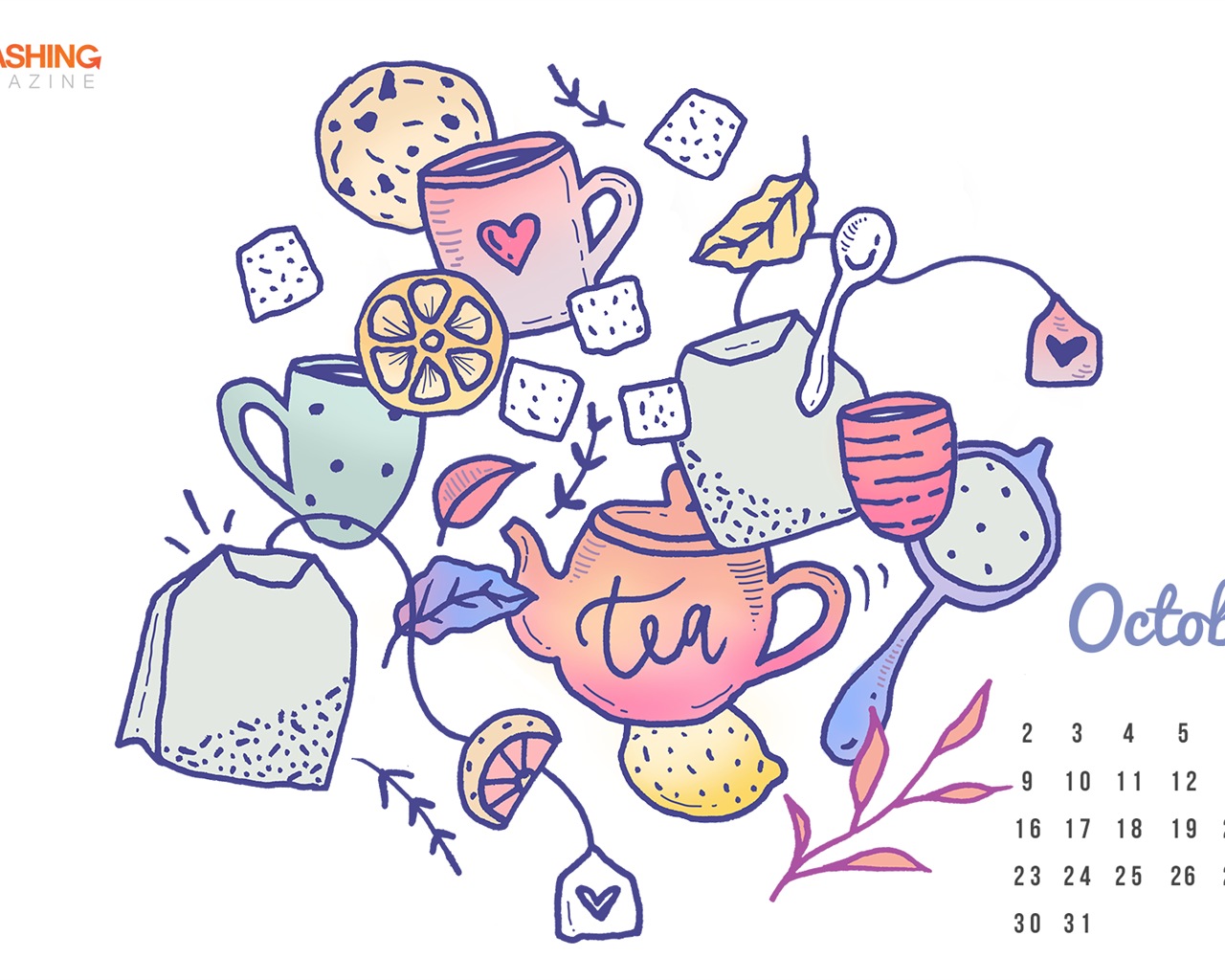 October 2017 calendar wallpaper #24 - 1280x1024