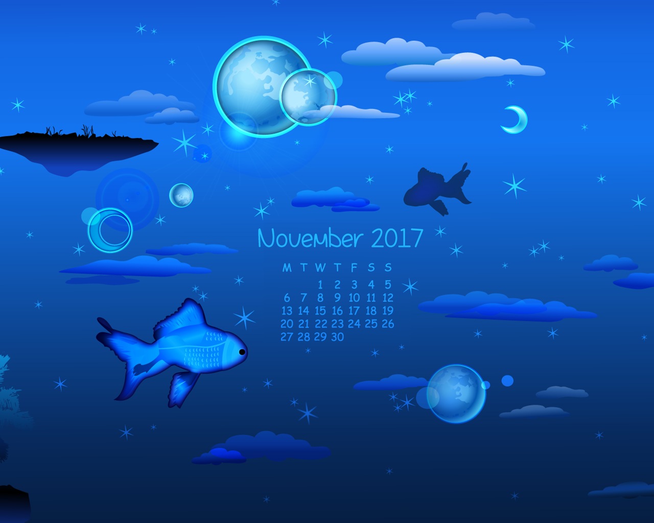 Fond d'écran du calendrier de novembre 2017 #9 - 1280x1024