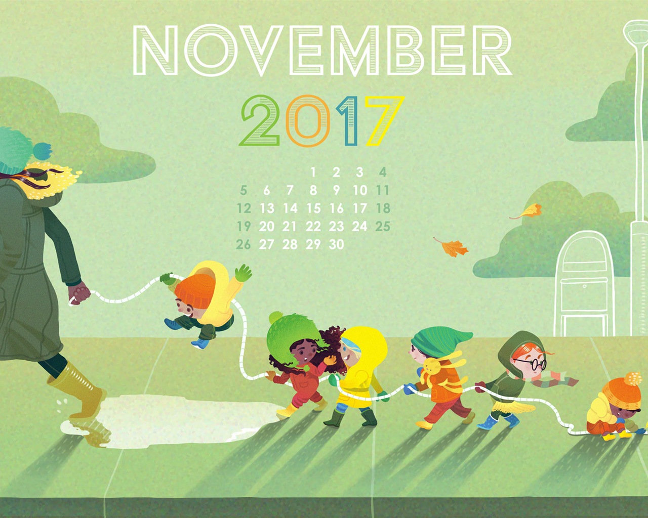 Fond d'écran du calendrier de novembre 2017 #20 - 1280x1024