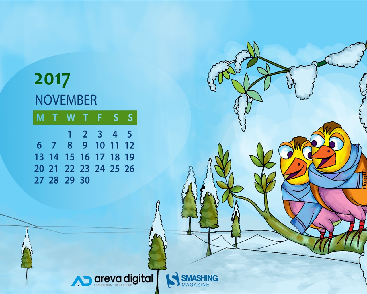 November 2017 calendar wallpaper #27 - 1280x1024