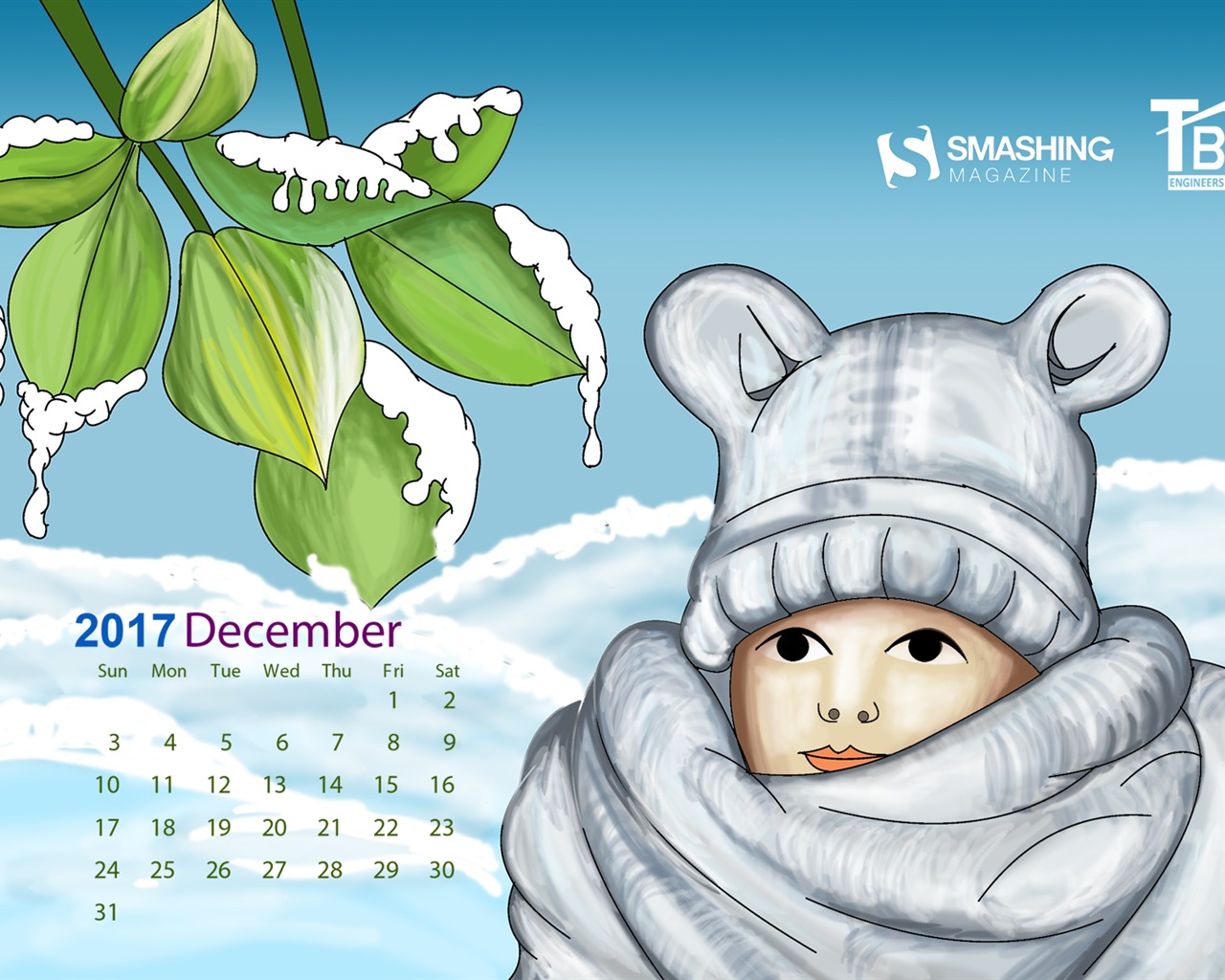 December 2017 Calendar Wallpaper #24 - 1280x1024