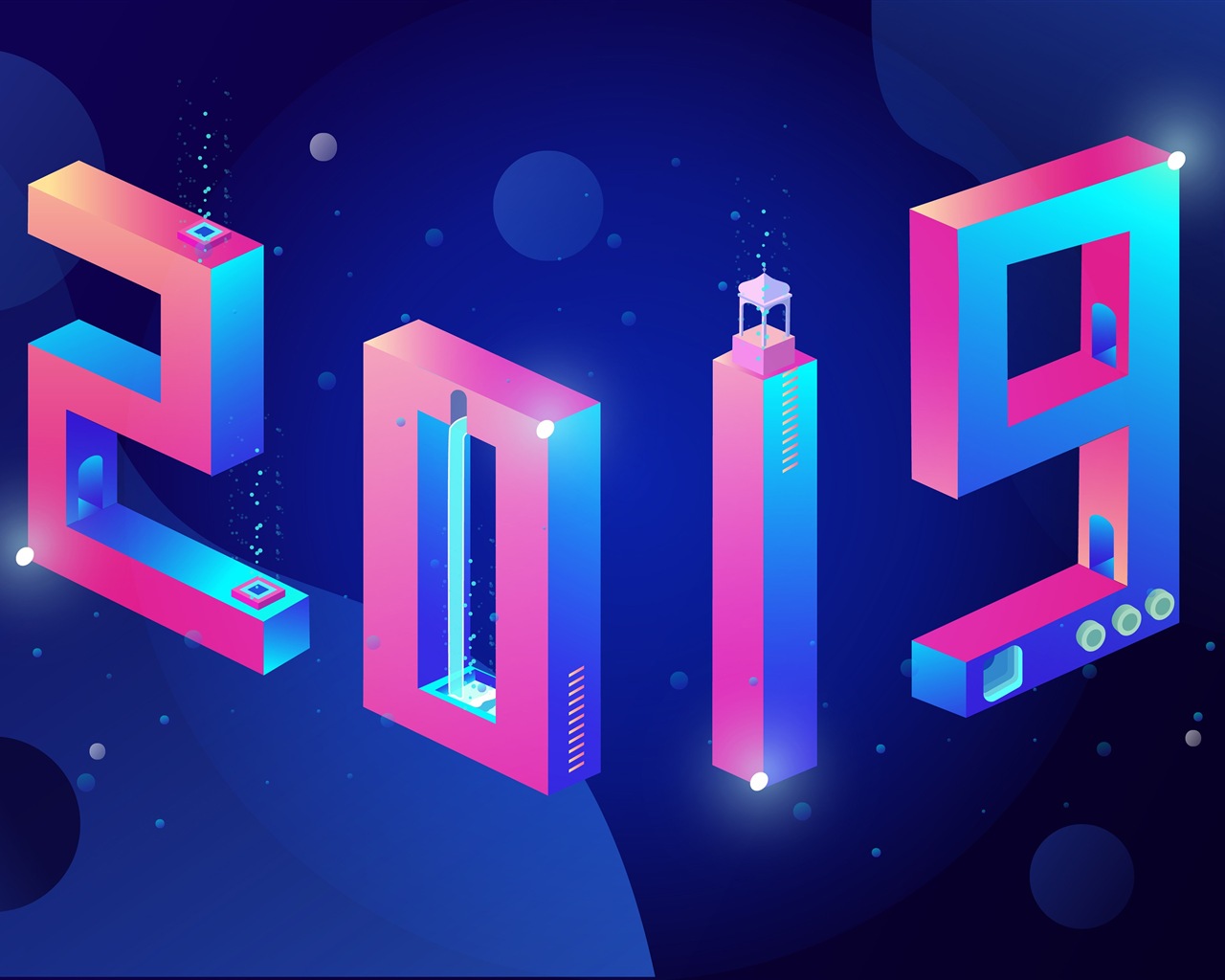 Happy New Year 2019 HD wallpapers #1 - 1280x1024