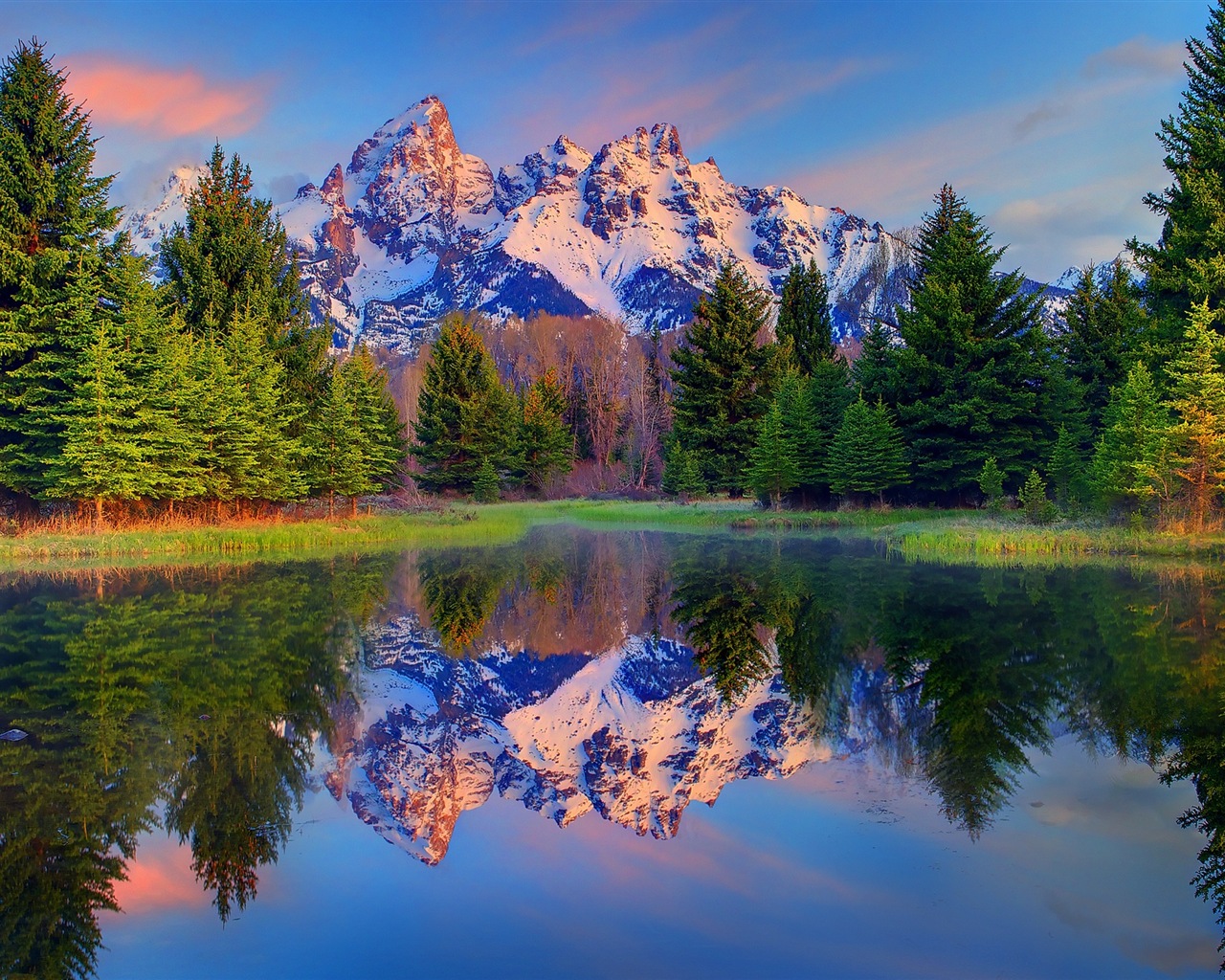 미국 그랜드 Teton 국립 공원 자연 풍경의 HD 월페이퍼 #1 - 1280x1024