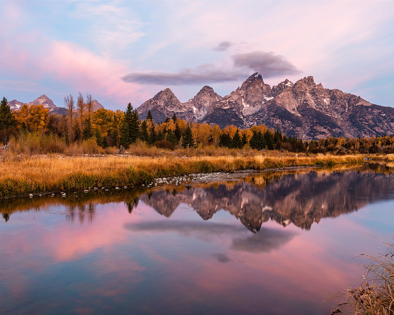 USA Grand Teton National Park nature landscape HD wallpapers #3 - 1280x1024