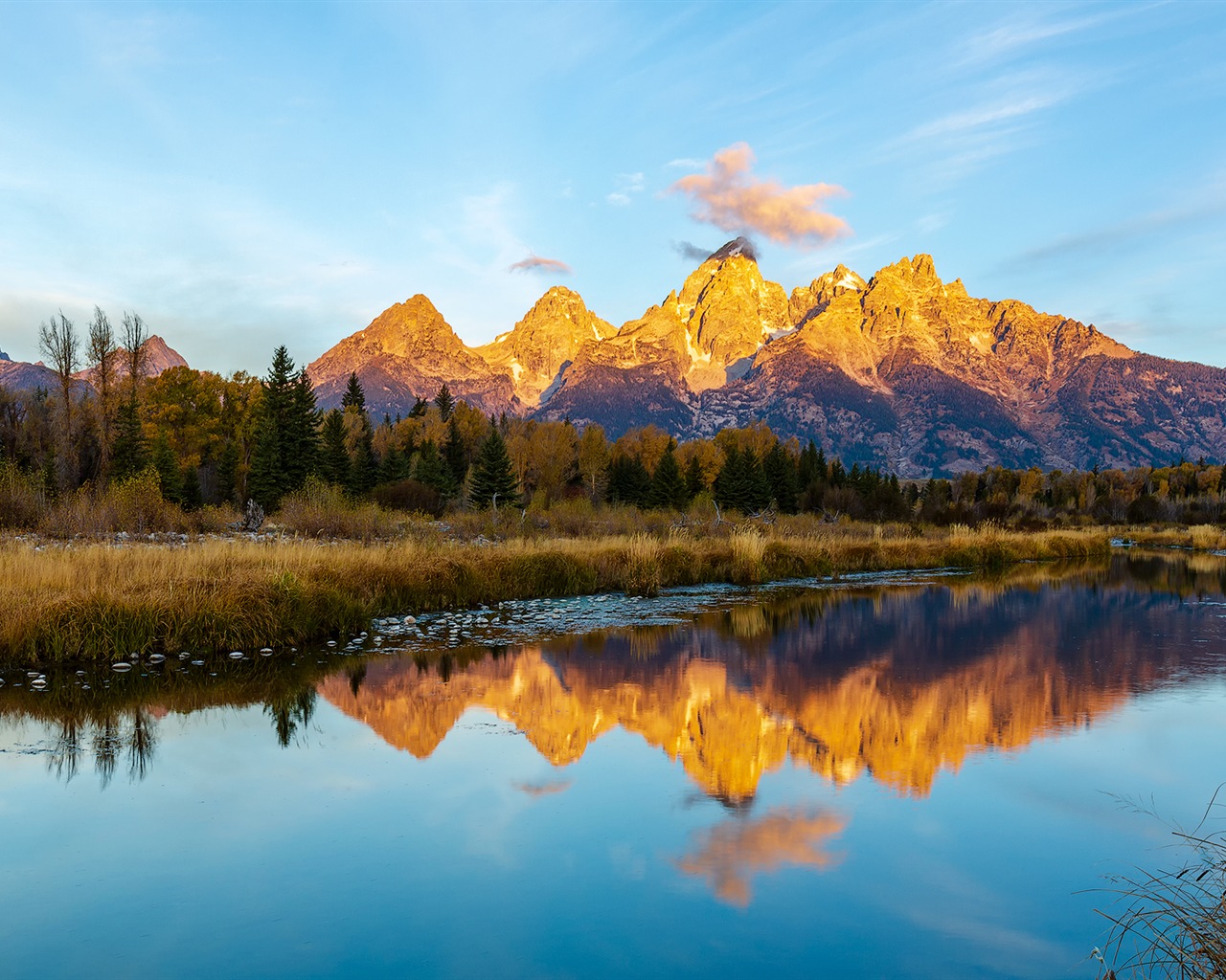 USA Grand Teton národní park přírodní krajiny HD tapety #4 - 1280x1024