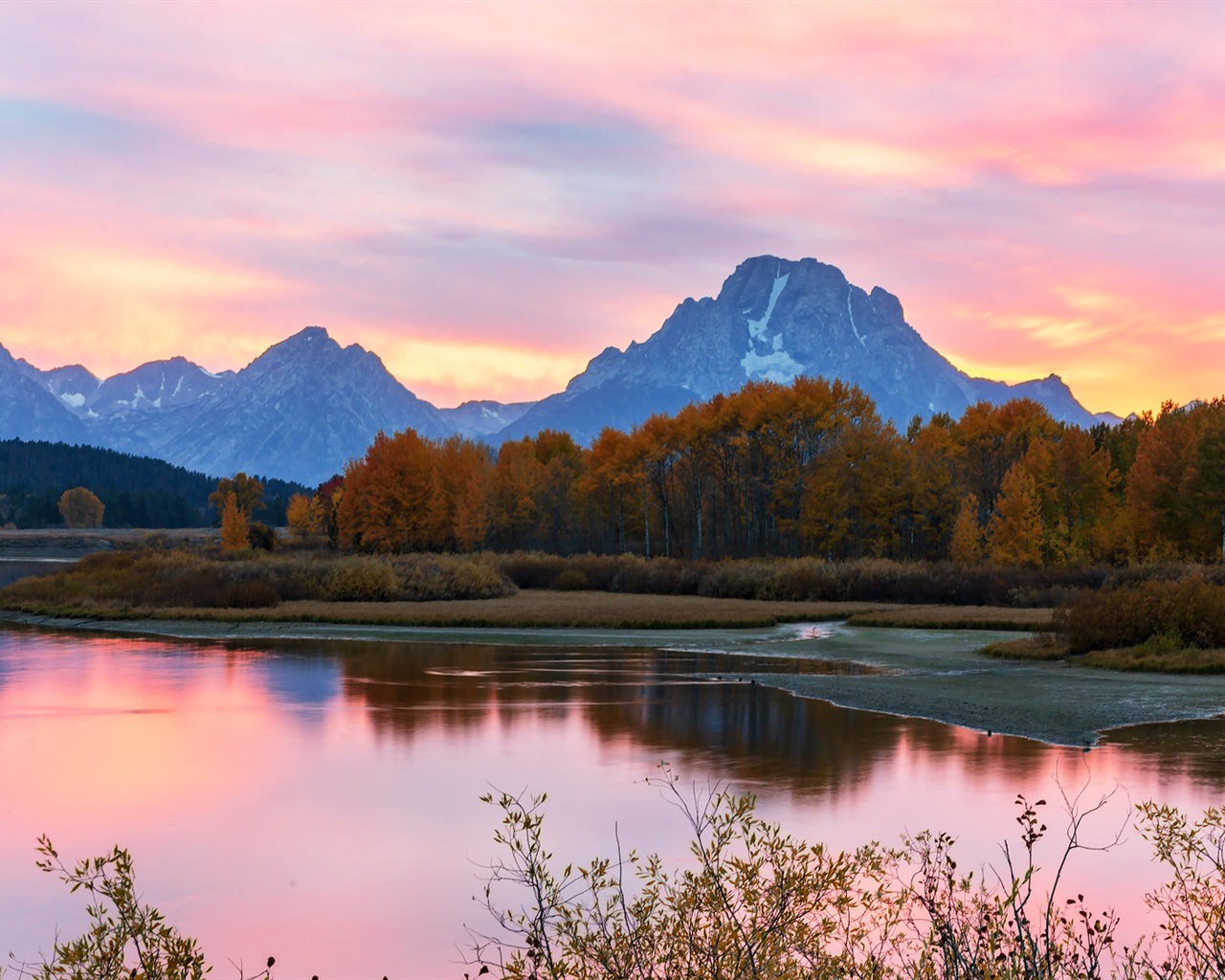 USA-großartige Teton Nationalparknatur-Landschaftstapeten HD #5 - 1280x1024