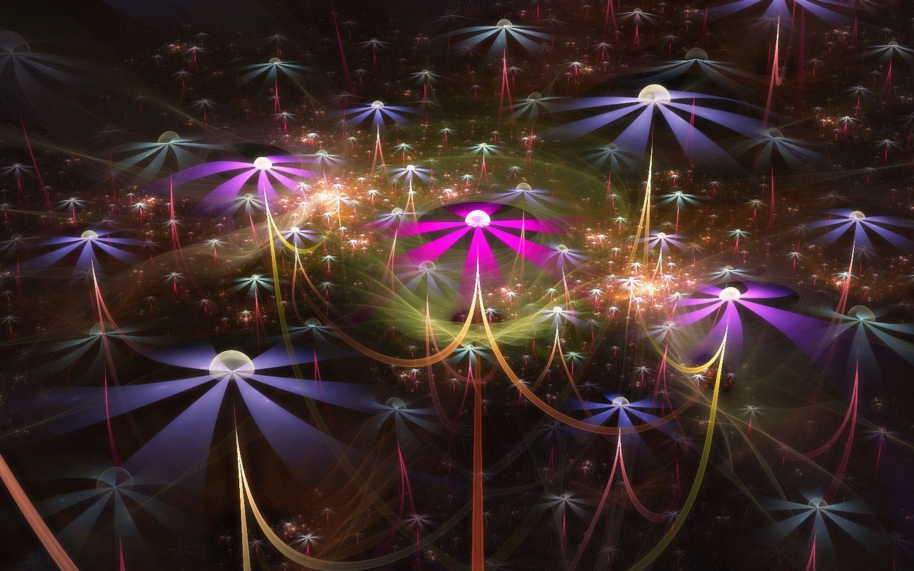 3D夢幻抽象花朵壁紙 #7 - 1280x800