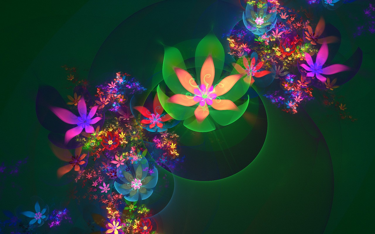3D梦幻抽象花朵壁纸14 - 1280x800