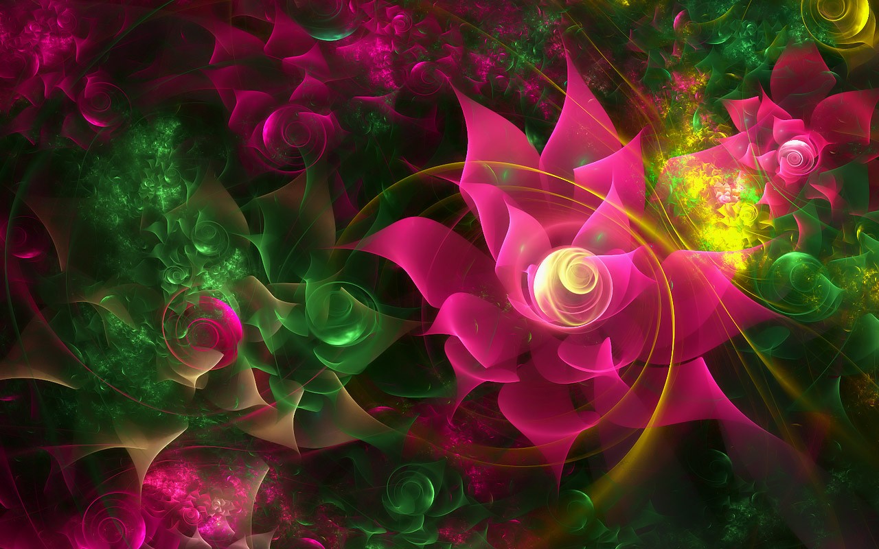 3D梦幻抽象花朵壁纸16 - 1280x800