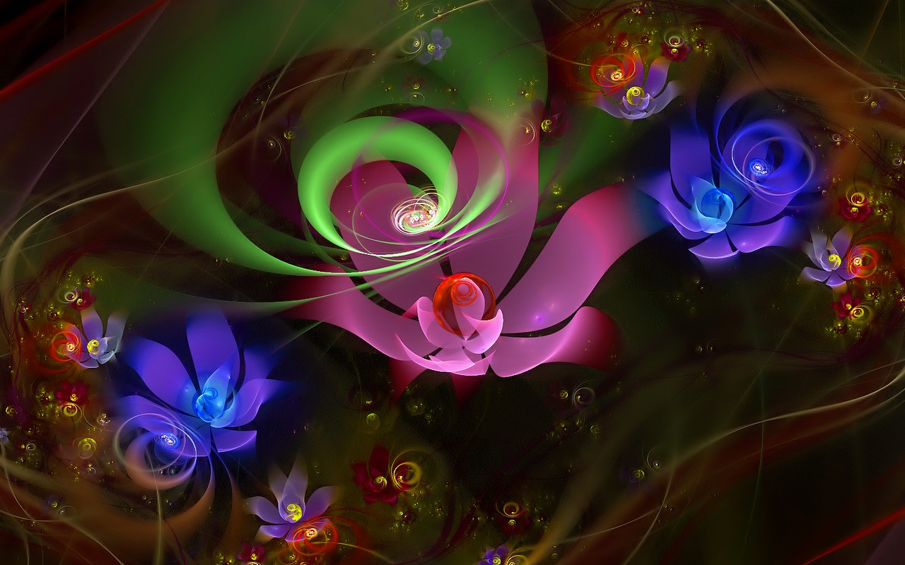 3D Dream květinové tapety Abstract #19 - 1280x800