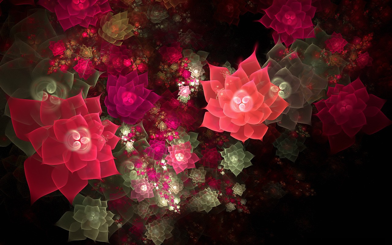 3D梦幻抽象花朵壁纸20 - 1280x800