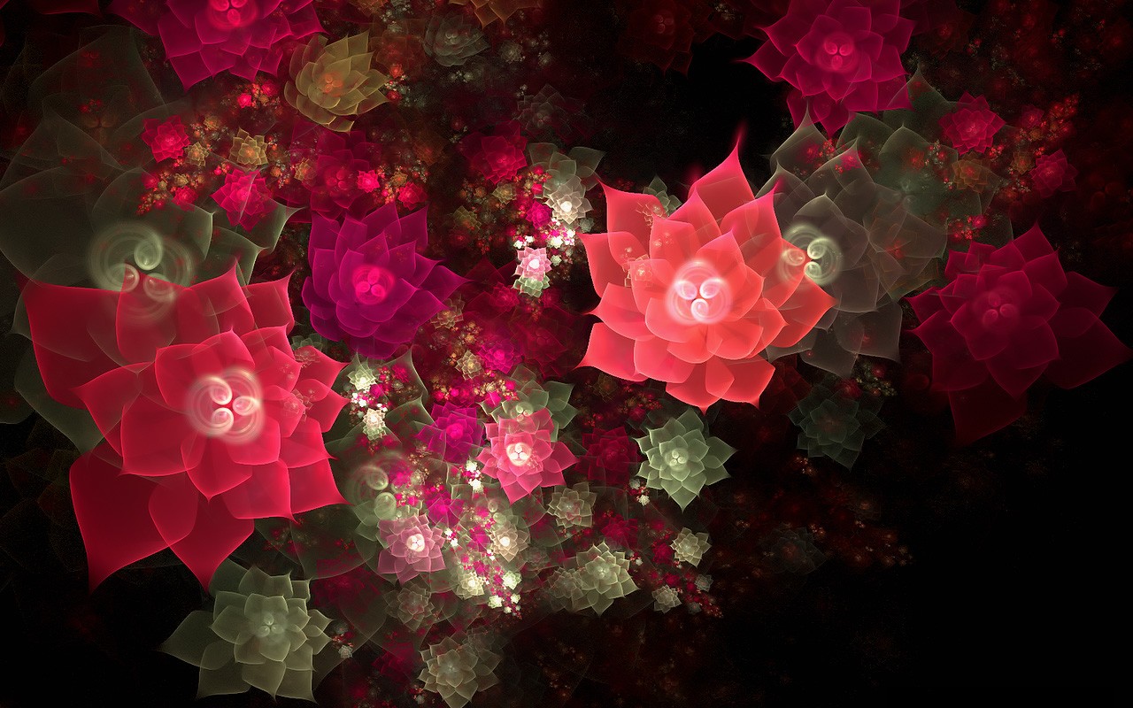 3D夢幻抽象花朵壁紙 #20 - 1280x800