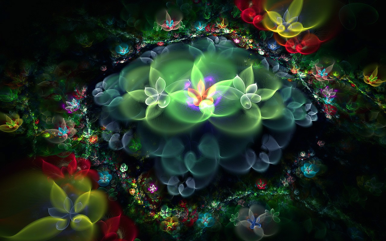 3D梦幻抽象花朵壁纸22 - 1280x800