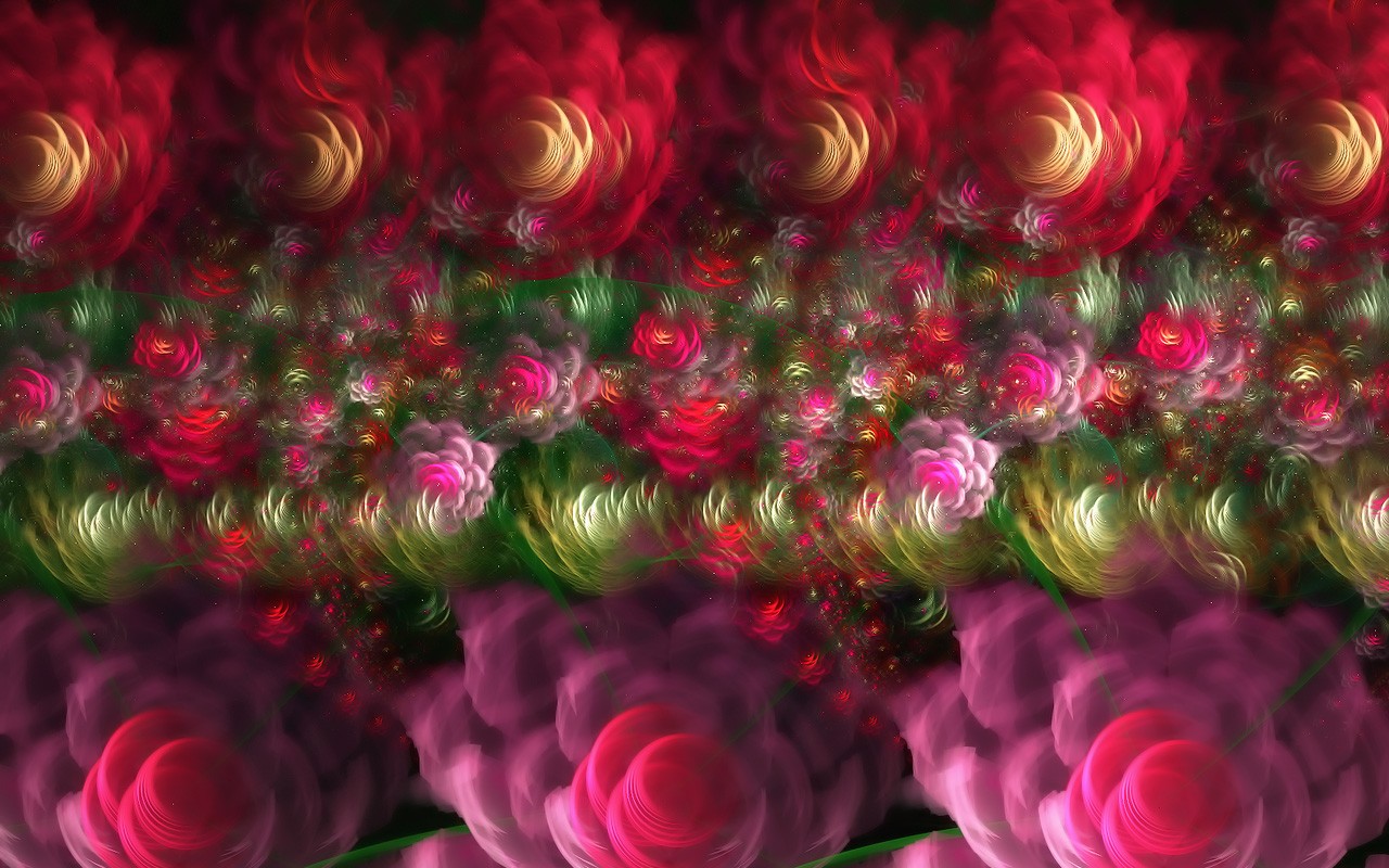 3D夢幻抽象花朵壁紙 #23 - 1280x800