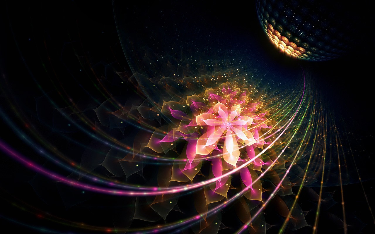 3D梦幻抽象花朵壁纸25 - 1280x800