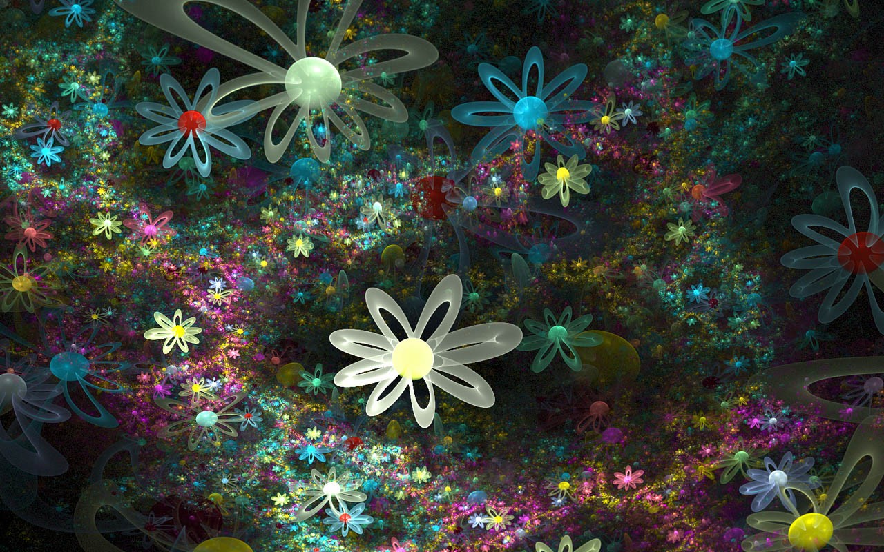 3D梦幻抽象花朵壁纸27 - 1280x800