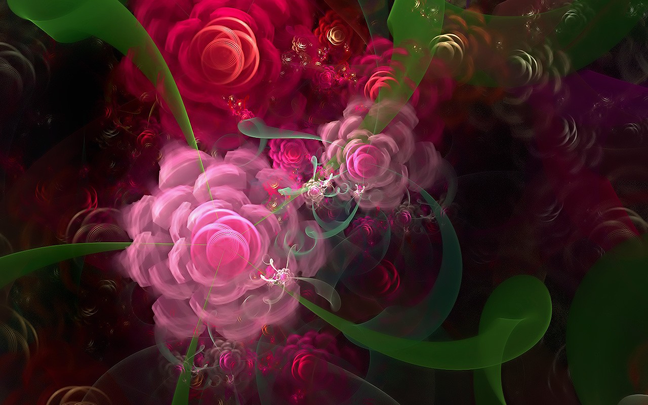 3D夢幻抽象花朵壁紙 #29 - 1280x800