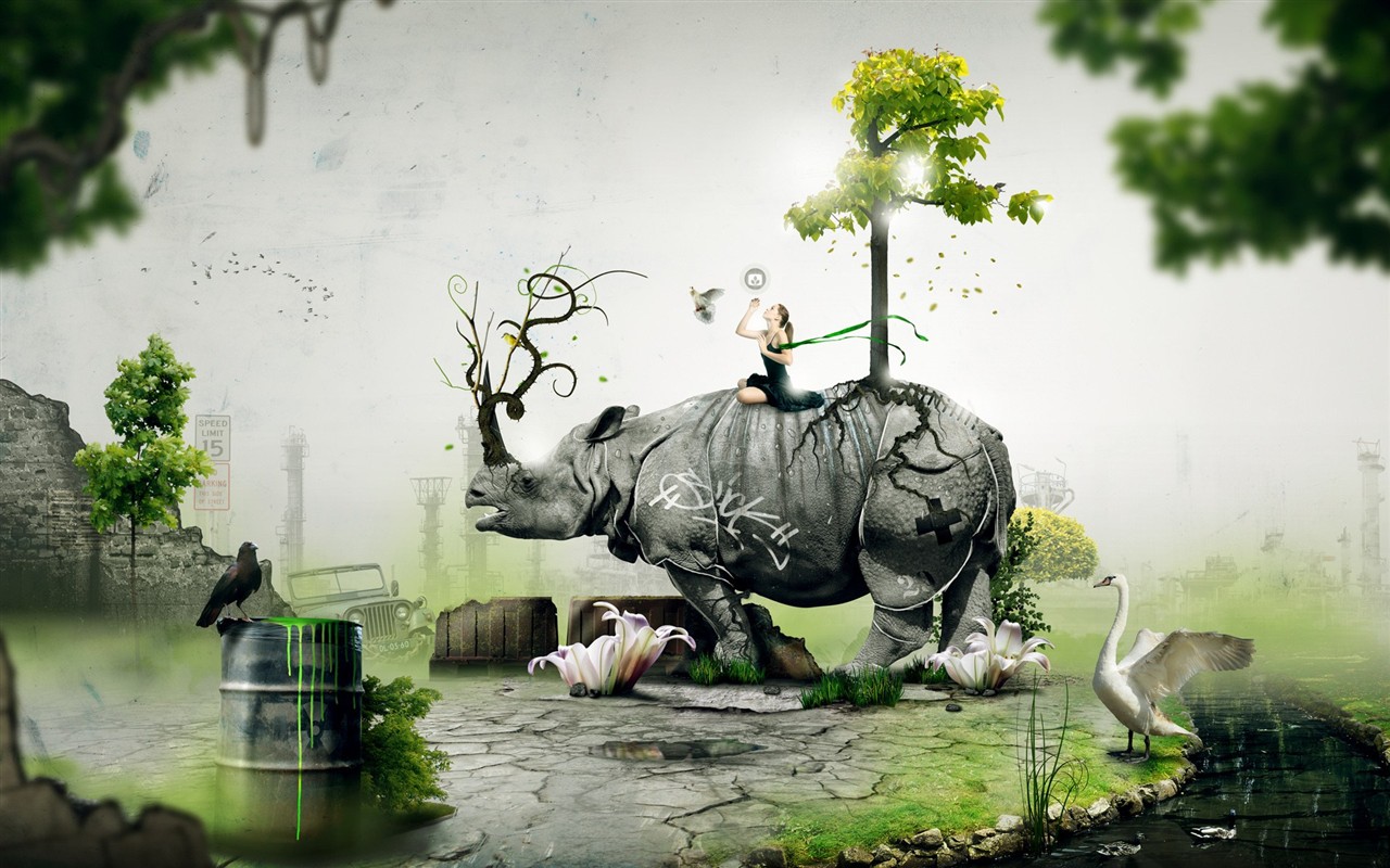 Creative synthesis of the visual wallpaper #20 - 1280x800