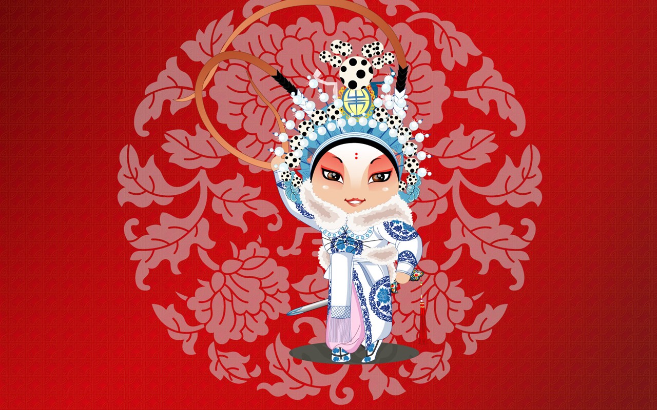 Q version of opera characters cute wallpaper #3 - 1280x800
