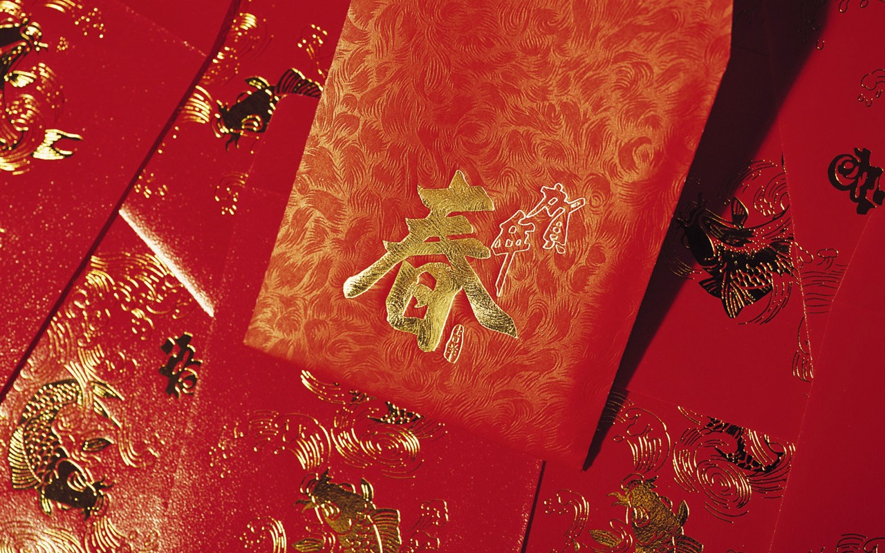Vent de la Chine papier peint rouge festive #5 - 1280x800