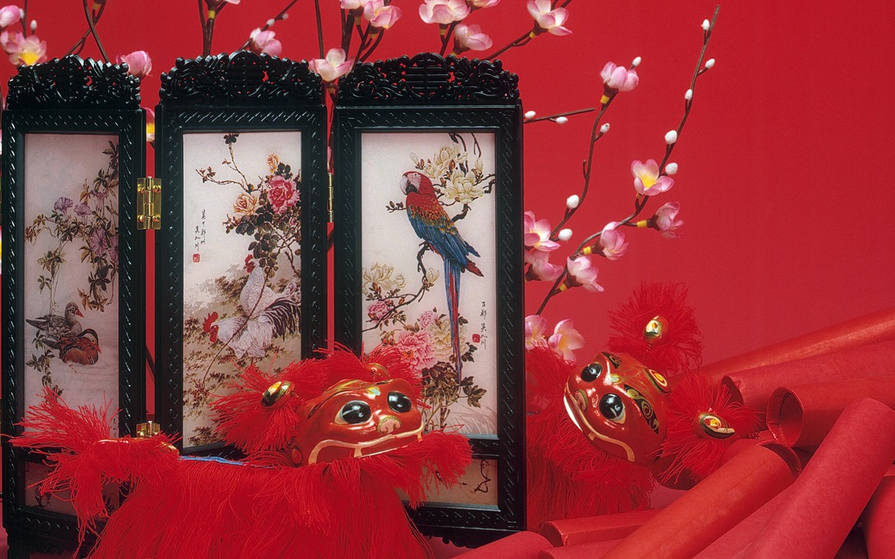 China Wind festive red wallpaper #8 - 1280x800