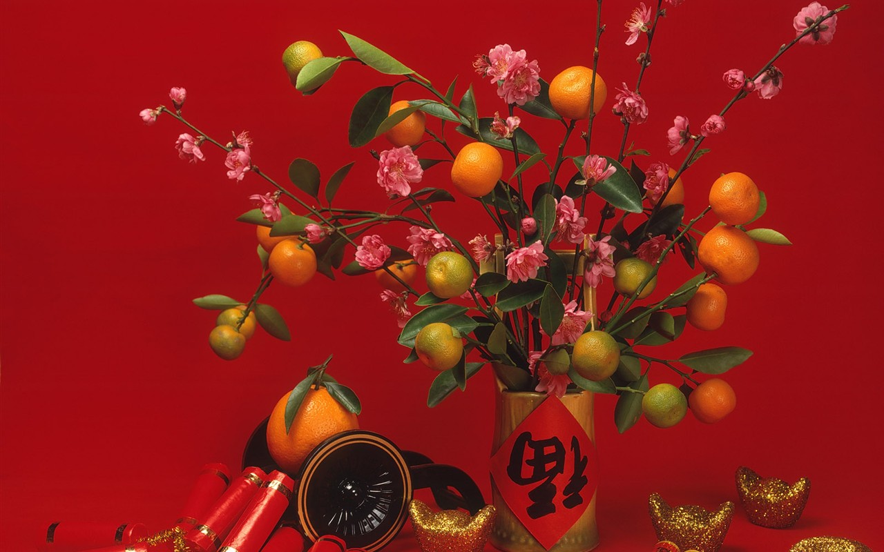 Čína Vítr slavnostní červená tapeta #49 - 1280x800