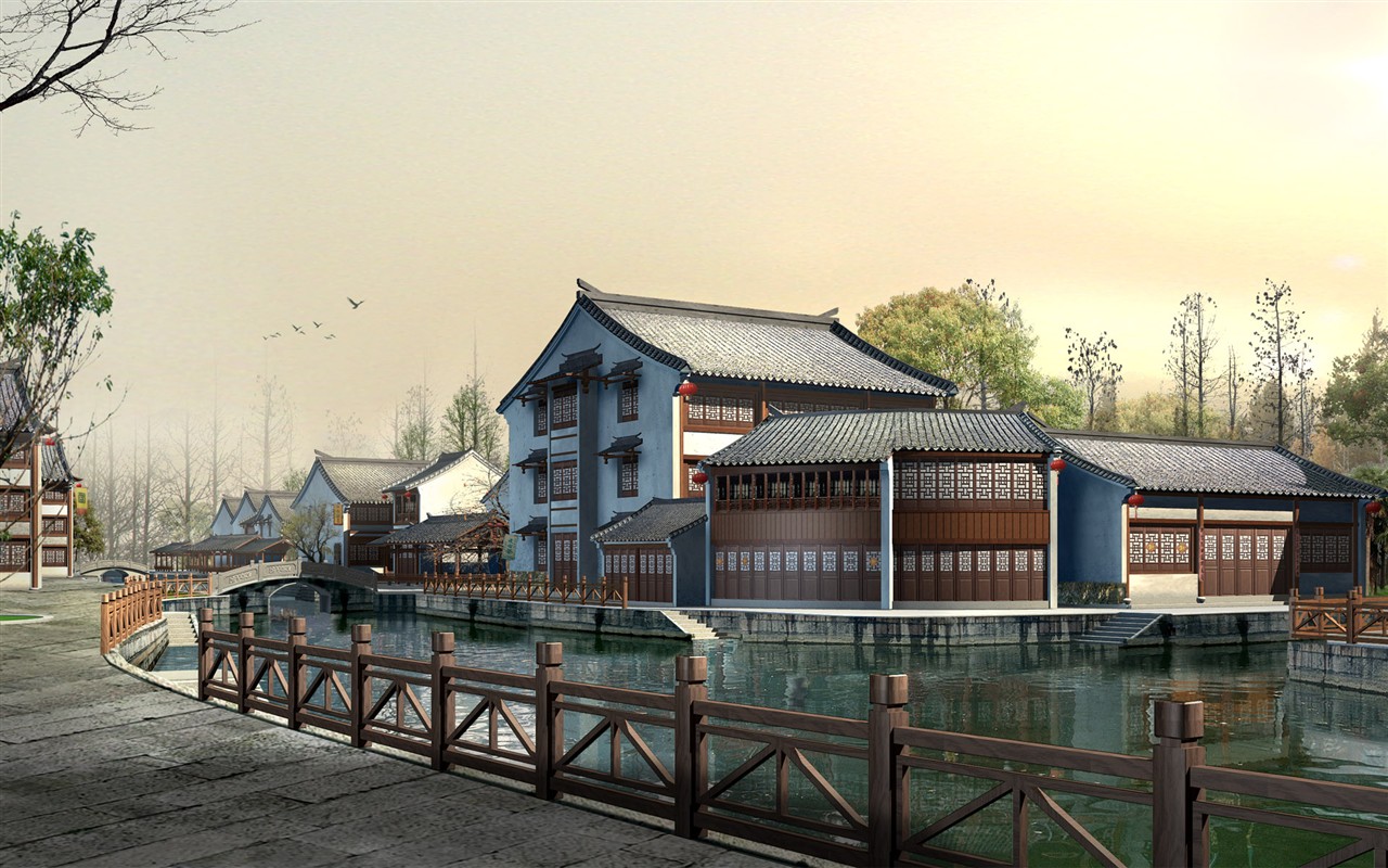 高清園林建築效果壁紙 #27 - 1280x800