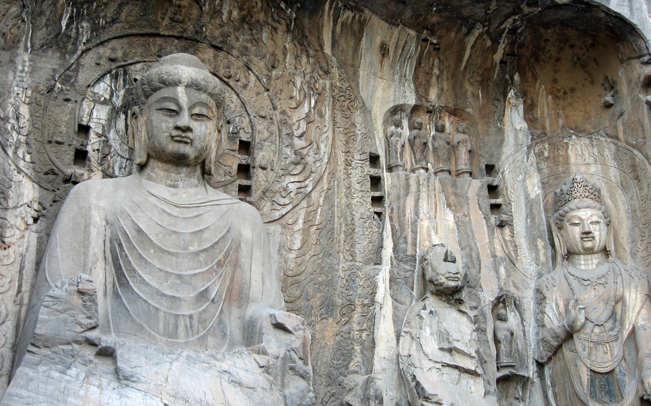 Luoyang, Longmen jeskyně Wallpaper #12 - 1280x800