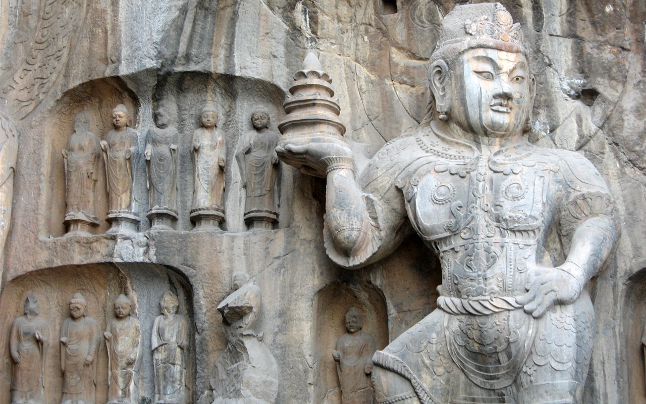 Luoyang, Longmen jeskyně Wallpaper #14 - 1280x800